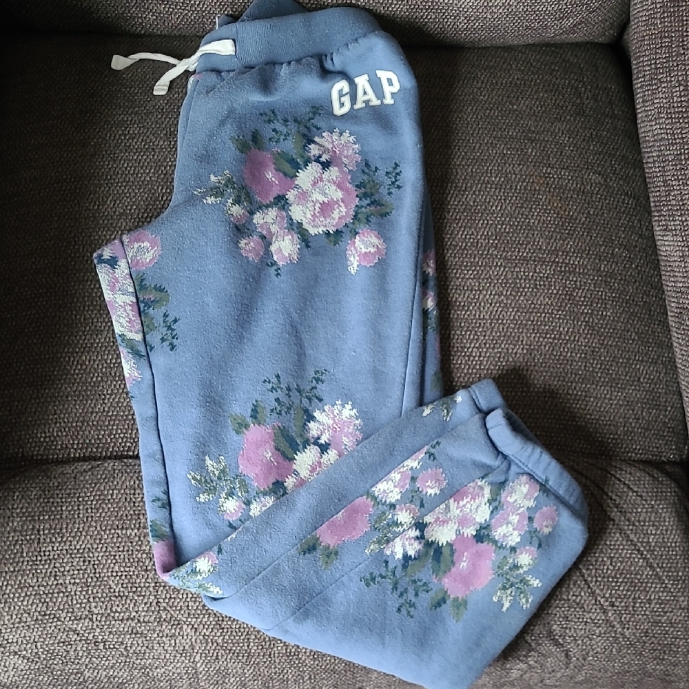GAP Kids Blue Floral Sweatpants